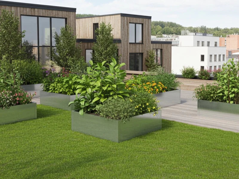 Odlingslåda i galvaniserat stål CUBY 120 x 120 x H40 cm