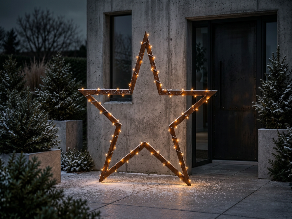 Stjärna i cortenstål – juldekoration