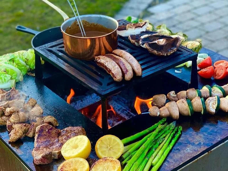 Lägereldgrill svartlackerad CUBY 80 × 80 × 40 cm
