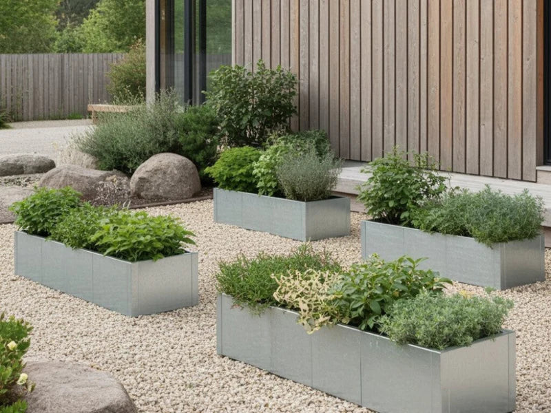 Odlingslåda i galvaniserat stål CUBY. B40×H40 cm, flera längder