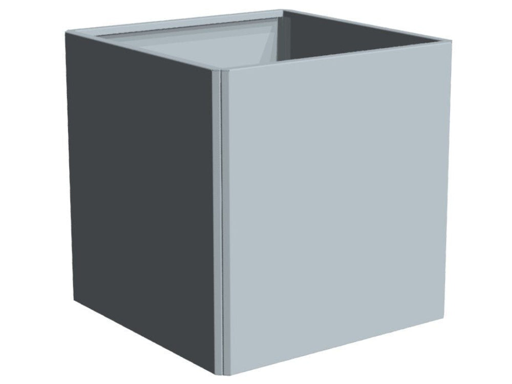 Kvadratisk EDGY blomlåda i galvaniserat stål fristående