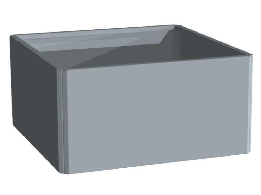 EDGY kvadratisk blomlåda i galvaniserat stål visad fristående