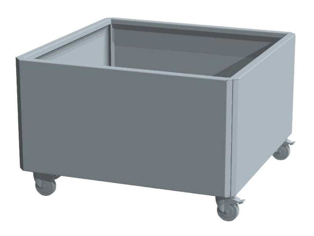 EDGY kvadratisk blomlåda i galvaniserat stål med hjul