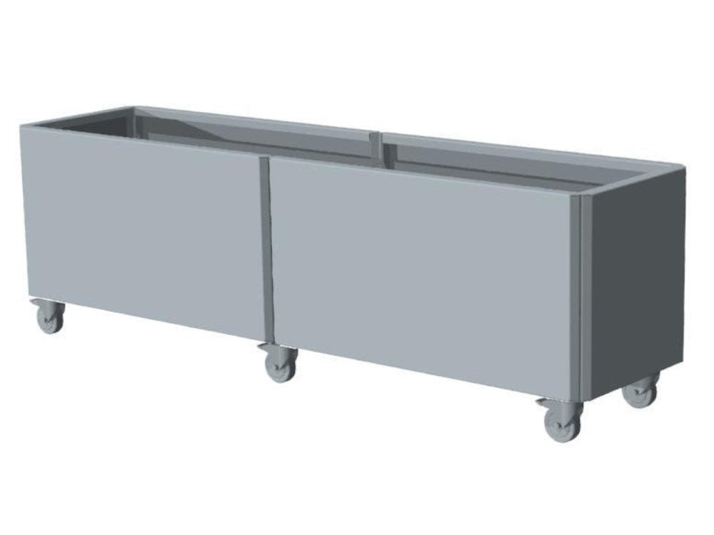 EDGY blomlåda i galvaniserat stål med hjul