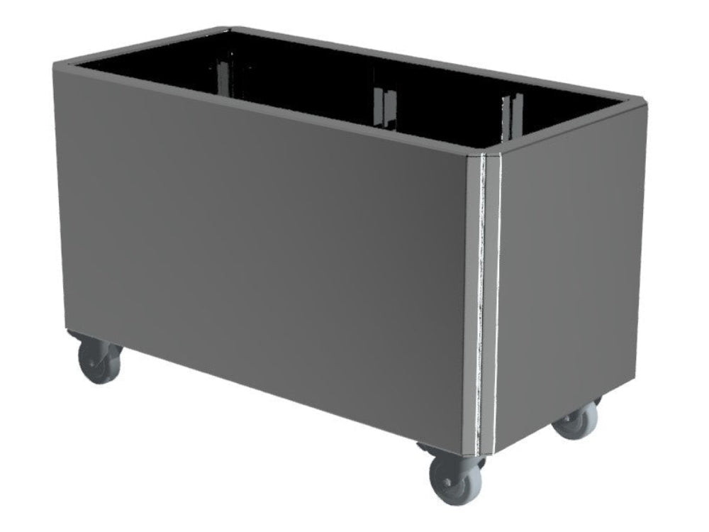 Mobil EDGY blomlåda i galvaniserat stål med hjul