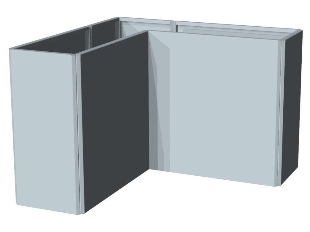 EDGY hörn-blomlåda i galvaniserat stål fristående