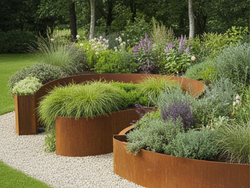 Ändplatta till stödmur i cortenstål