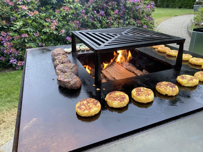 Lägereldsgrill i galvaniserat stål CUBY 80 × 80 × 40 cm