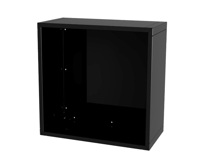 Svartlackad vedförvaring 80 x 80 x 40 cm