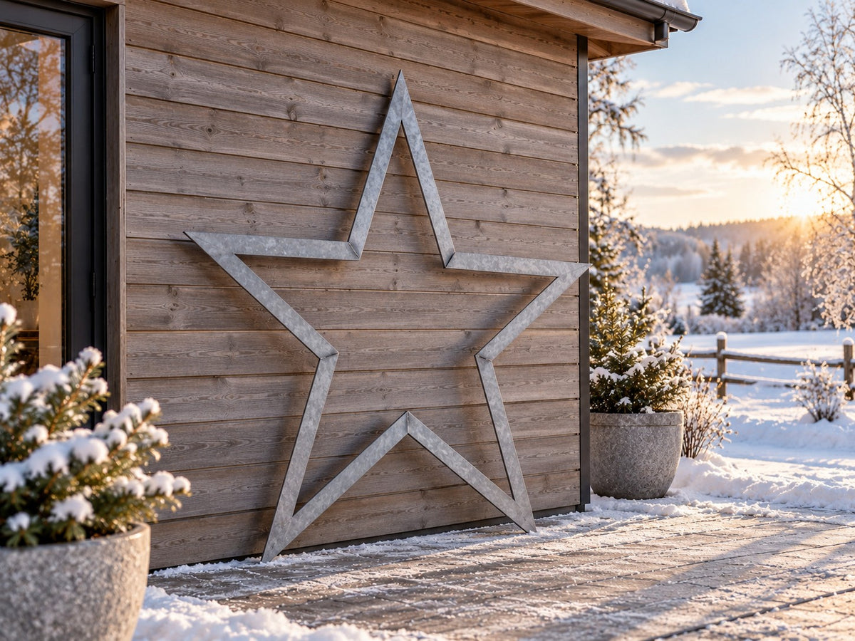 Stjärna i galvaniserat stål – juldekoration
