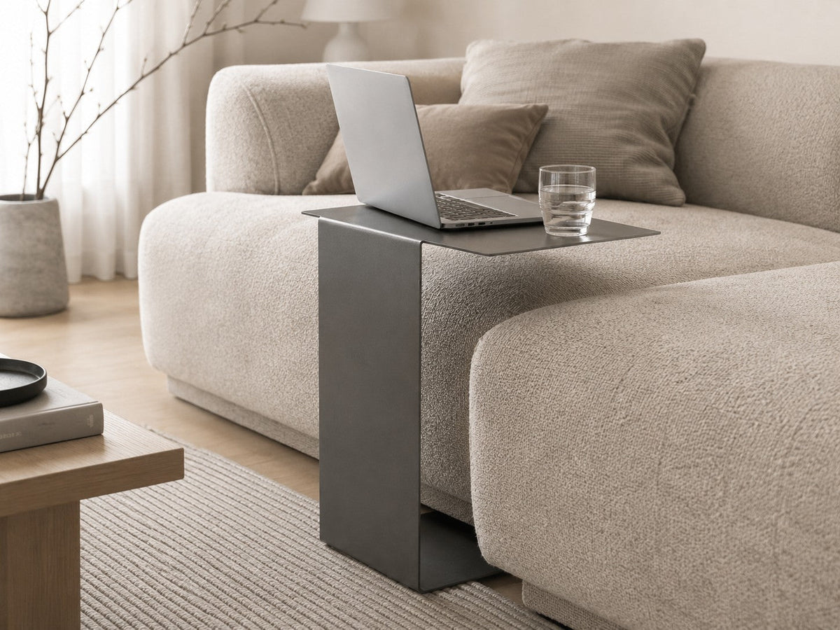 Sidobord BAZE i råstål 39,5 cm