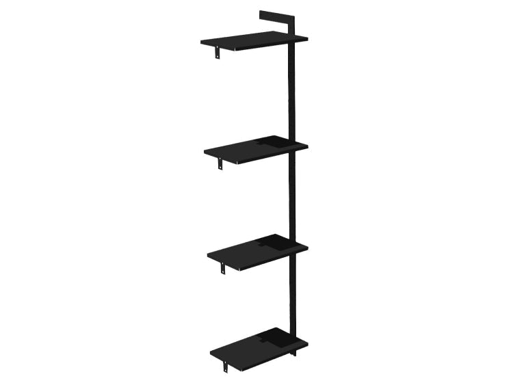 Forlængermodul AXIS 51 x H205 cm – Sortlakeret 4 hylder