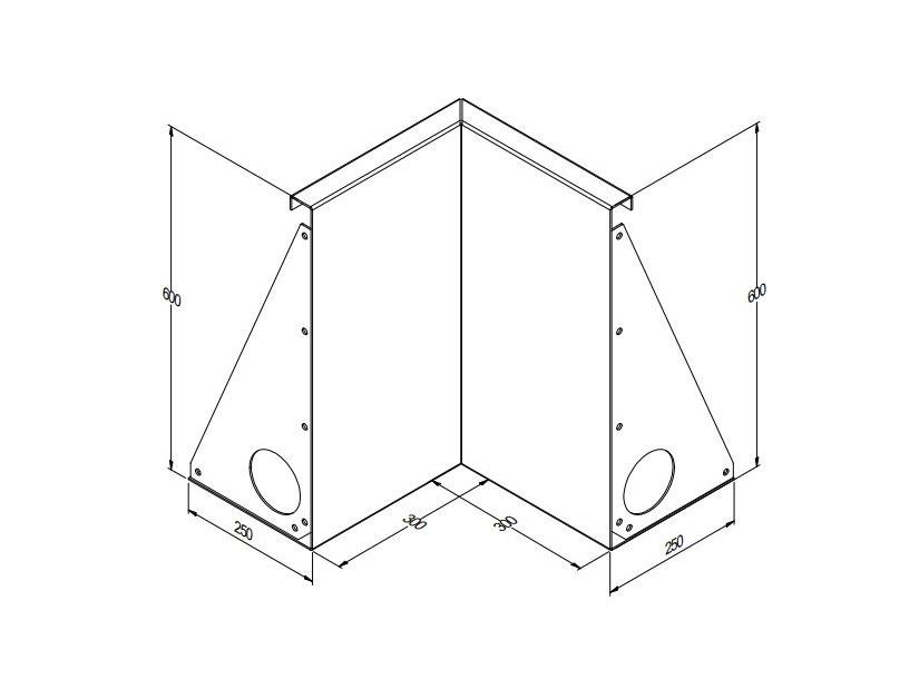 Cortenstål støttemur H60 x 30 x 30 cm - indv. hjørne