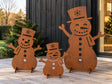 Snögubbe i cortenstål – juldekoration (35 / 50 / 80 cm)