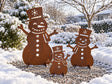 Snögubbe i cortenstål – juldekoration (35 / 50 / 80 cm)