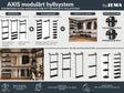 AXIS modulärt hyllsystem i svartlackerat stål med garderobsmoduler, hyllor och klädstänger kombinerade till en flexibel förvaringslösning för sovrum och walk-in closet.