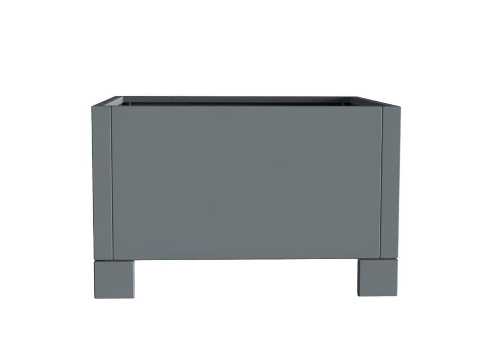 Blomlåda i stål med fötter i minimalistisk design