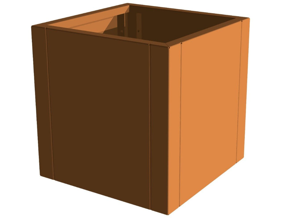 Kvadratisk blomlåda i cortenstål från CUBY i minimalistisk design