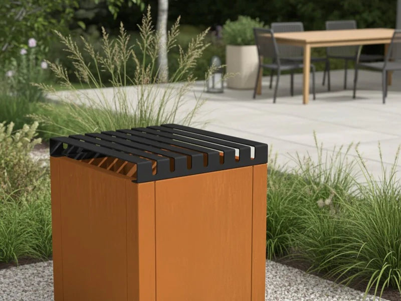 Toppbänk 40 cm i stål för planteringslåda i trädgård