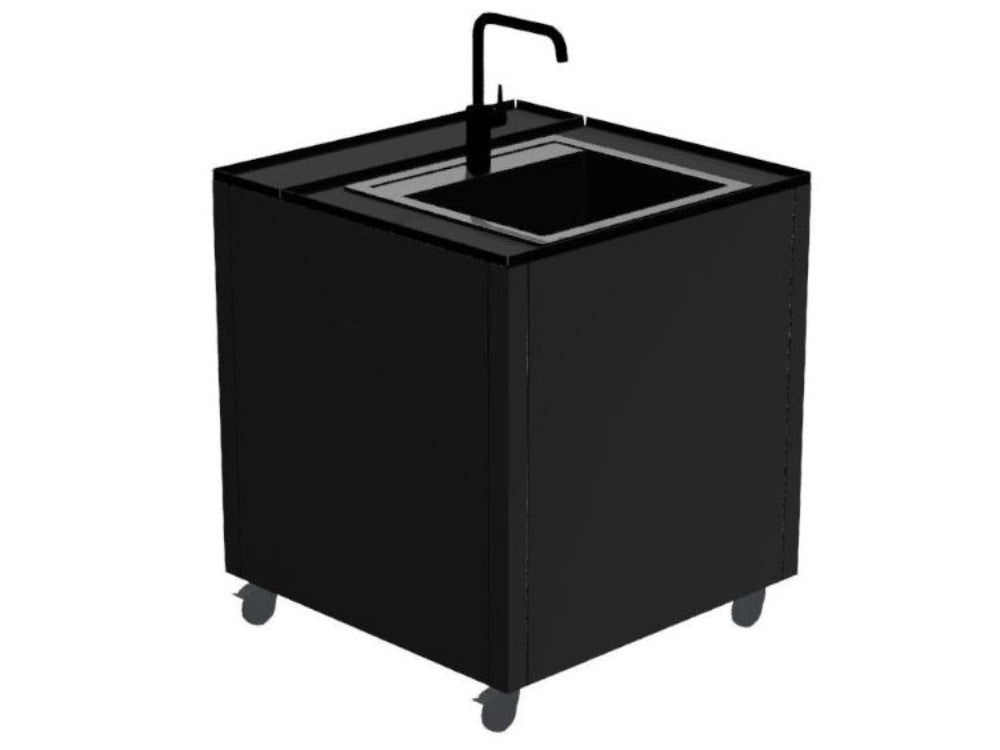 CUBY vaskmodul i våtlackerat svart stål