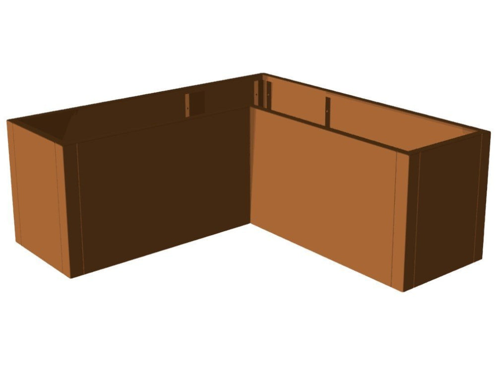 Minimalistisk L-formad blomlåda i cortenstål från CUBY