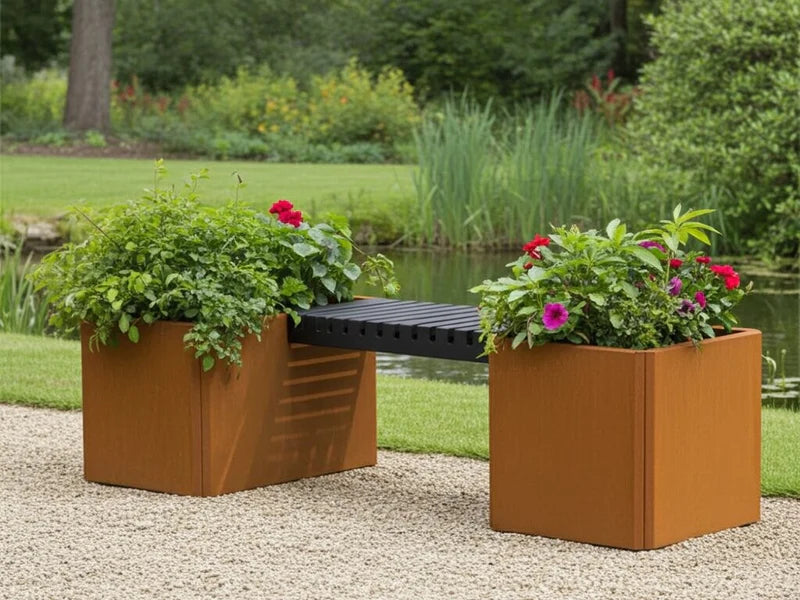 EDGY bänksätt med integrerade planteringslådor