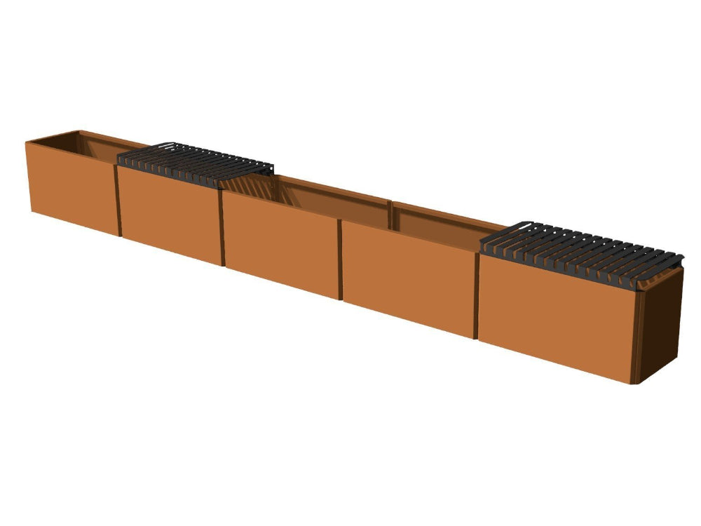 Toppbänk 80 cm i stål som lock