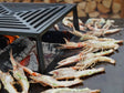 Lägereldgrill svartlackerad CUBY 80 × 80 × 40 cm