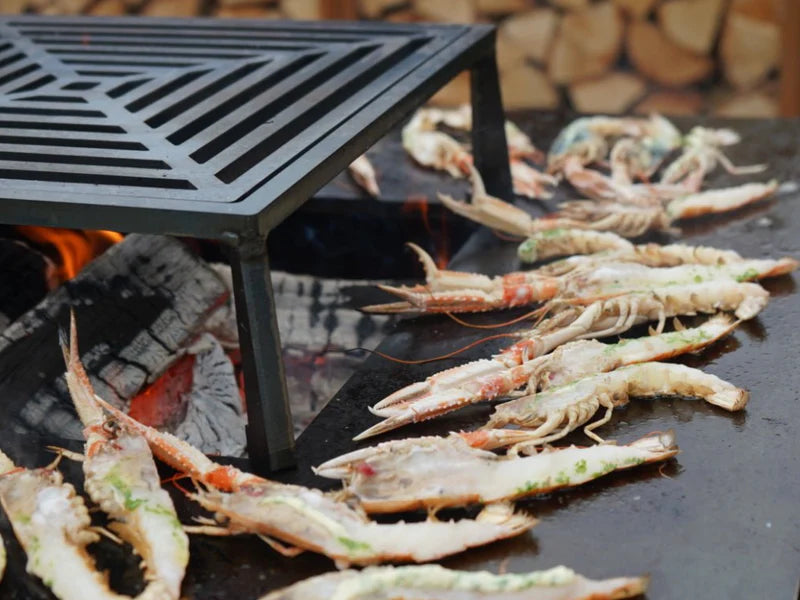 Lägereldgrill svartlackerad CUBY 80 × 80 × 40 cm