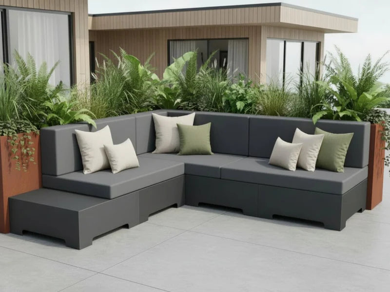 Lounge soffa i hörnform för utomhus