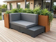 Lounge soffa modul i cortenstål med mörk bas