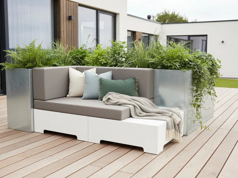 Lounge soffa modul i galvaniserat stål